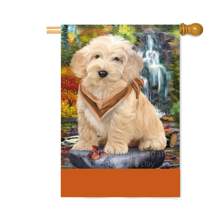 Personalized Scenic Waterfall Cockapoo Dog Custom House Flag FLG-DOTD-A61048
