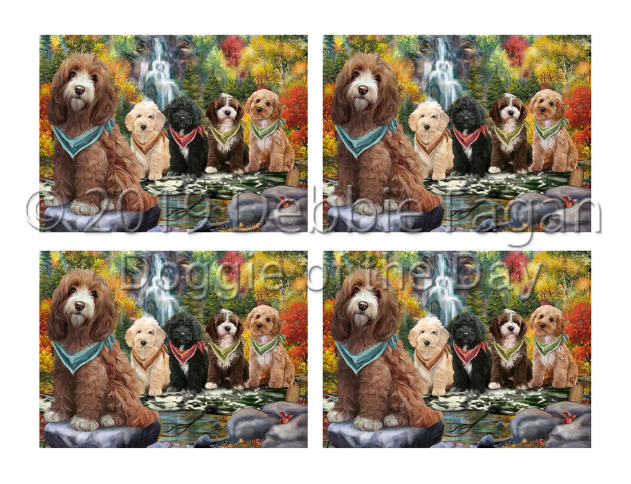 Scenic Waterfall Cockapoo Dogs Placemat
