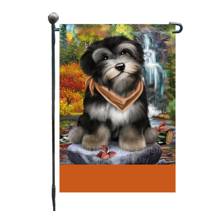 Personalized Scenic Waterfall Havanese Dog Custom Garden Flags GFLG-DOTD-A61024