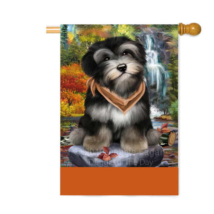 Personalized Scenic Waterfall Havanese Dog Custom House Flag FLG-DOTD-A61080