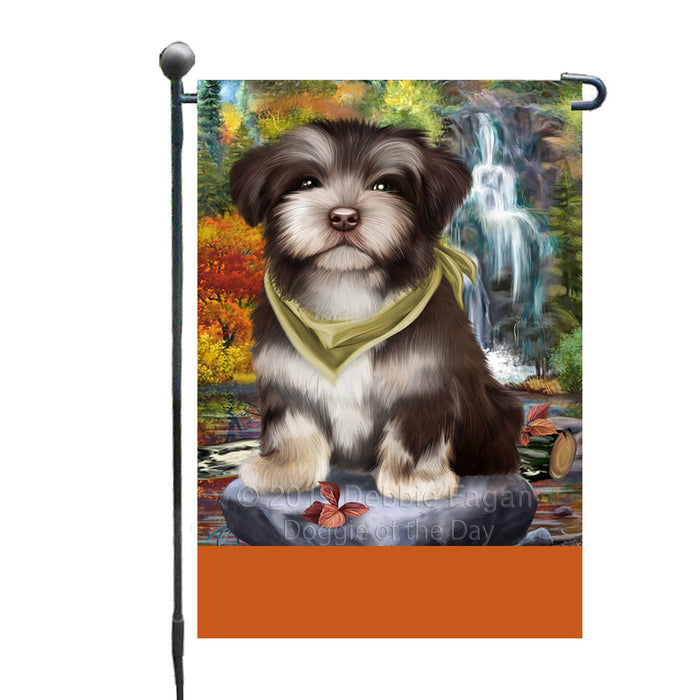 Personalized Scenic Waterfall Havanese Dog Custom Garden Flags GFLG-DOTD-A61026
