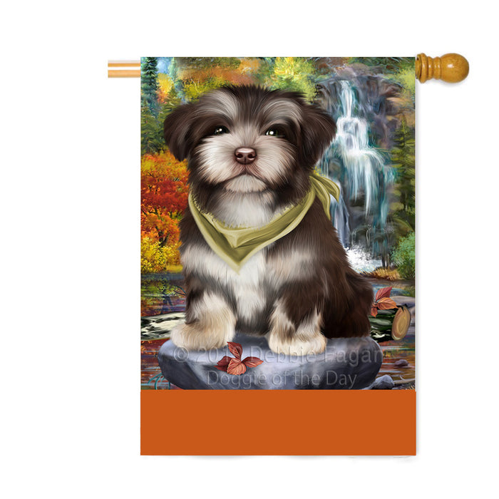 Personalized Scenic Waterfall Havanese Dog Custom House Flag FLG-DOTD-A61082