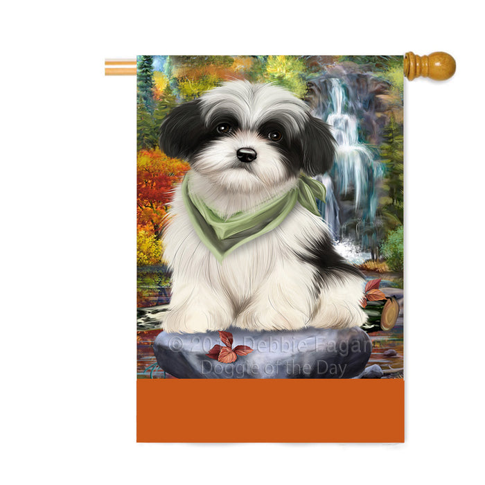 Personalized Scenic Waterfall Havanese Dog Custom House Flag FLG-DOTD-A61083