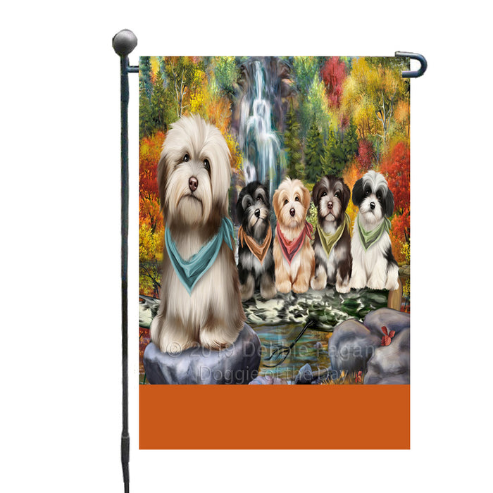Personalized Scenic Waterfall Havanese Dogs Custom Garden Flags GFLG-DOTD-A61023