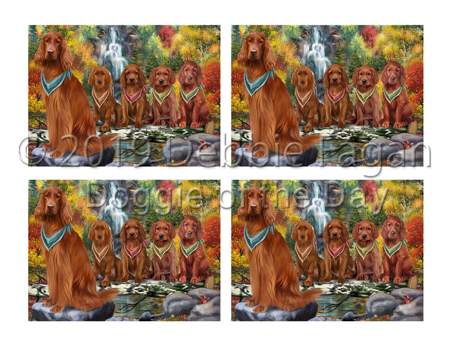 Scenic Waterfall Irish Red Setter Dogs Placemat