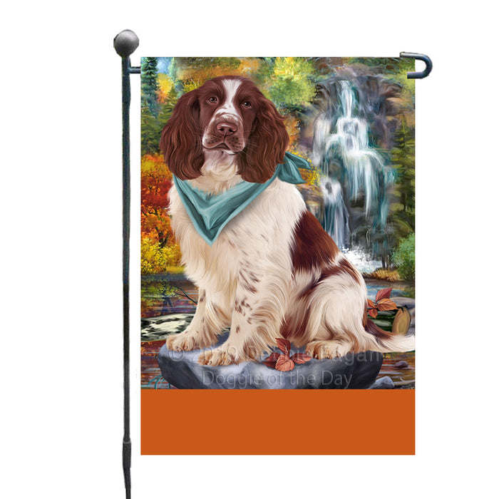 Personalized Scenic Waterfall Springer Spaniel Dog Custom Garden Flags GFLG-DOTD-A61145