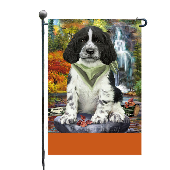 Personalized Scenic Waterfall Springer Spaniel Dog Custom Garden Flags GFLG-DOTD-A61146