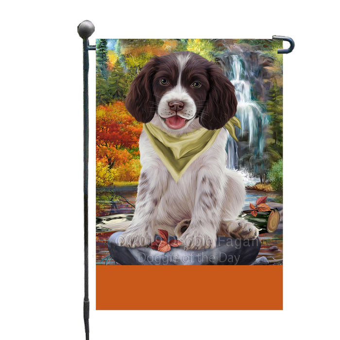 Personalized Scenic Waterfall Springer Spaniel Dog Custom Garden Flags GFLG-DOTD-A61147