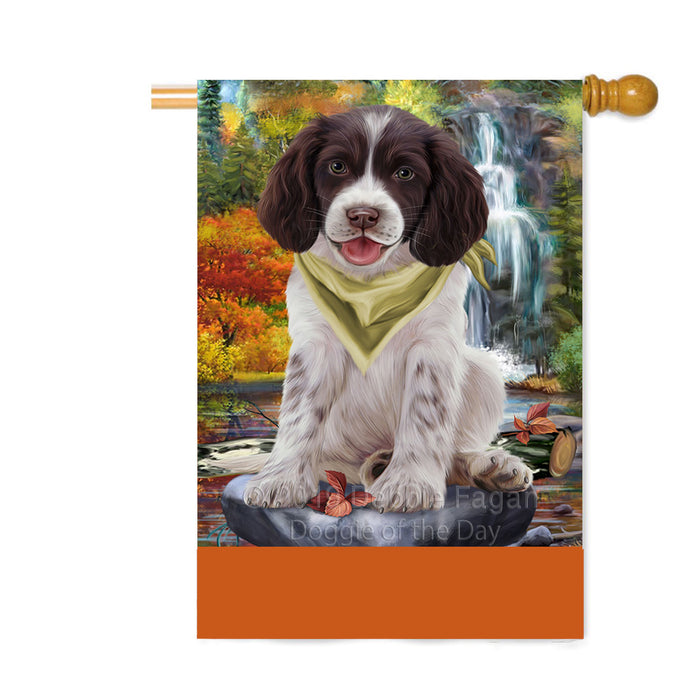 Personalized Scenic Waterfall Springer Spaniel Dog Custom House Flag FLG-DOTD-A61203