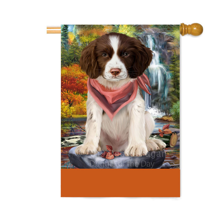 Personalized Scenic Waterfall Springer Spaniel Dog Custom House Flag FLG-DOTD-A61204