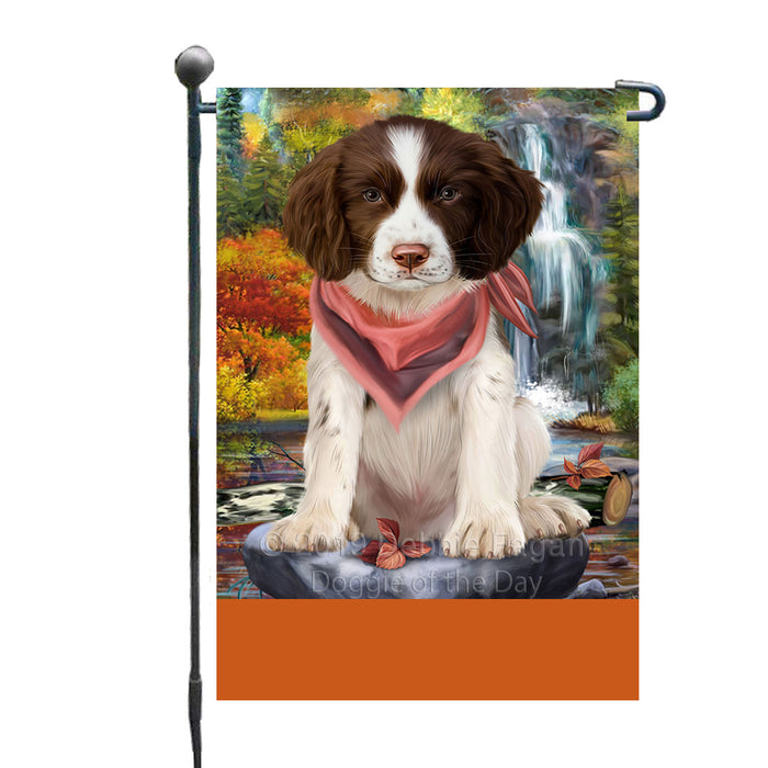 Personalized Scenic Waterfall Springer Spaniel Dog Custom Garden Flags GFLG-DOTD-A61148
