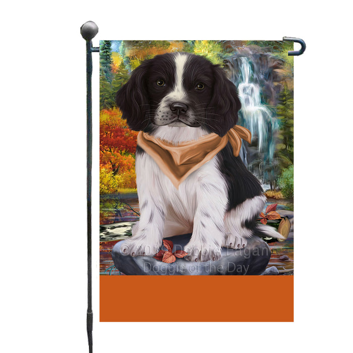 Personalized Scenic Waterfall Springer Spaniel Dog Custom Garden Flags GFLG-DOTD-A61149