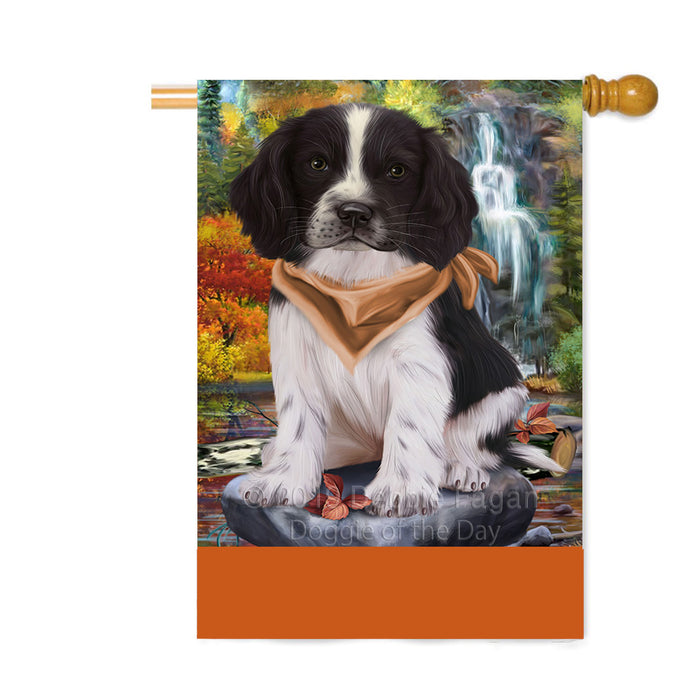 Personalized Scenic Waterfall Springer Spaniel Dog Custom House Flag FLG-DOTD-A61205