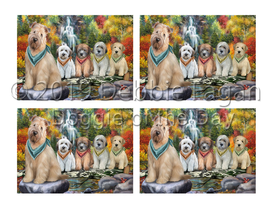 Scenic Waterfall Wheaten Terrier Dogs Placemat