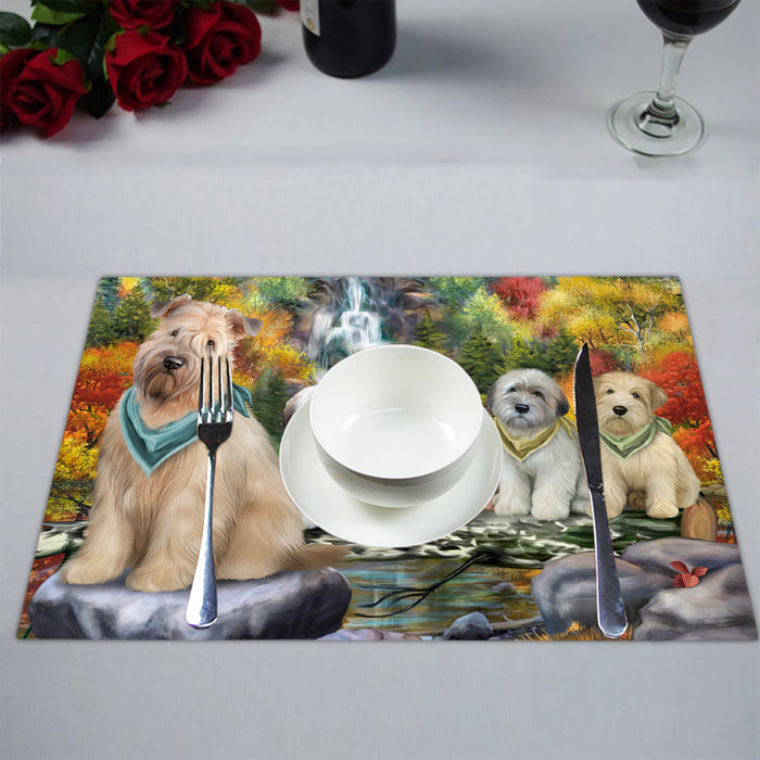 Scenic Waterfall Wheaten Terrier Dogs Placemat