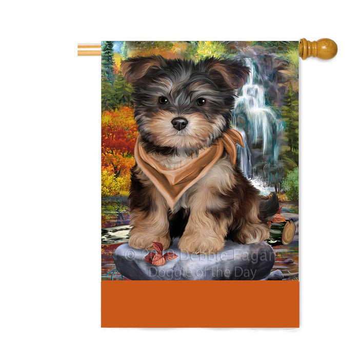 Personalized Scenic Waterfall Yorkipoo Dog Custom House Flag FLG-DOTD-A61231