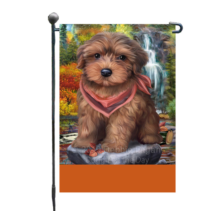 Personalized Scenic Waterfall Yorkipoo Dog Custom Garden Flags GFLG-DOTD-A61176