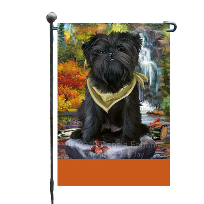 Personalized Scenic Waterfall Affenpinscher Dog Custom Garden Flags GFLG-DOTD-A60864