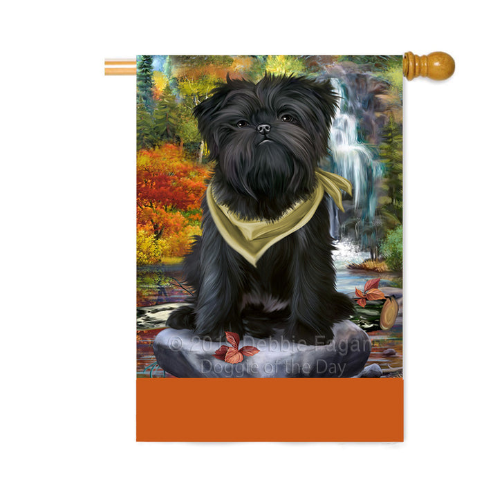 Personalized Scenic Waterfall Affenpinscher Dog Custom House Flag FLG-DOTD-A60920