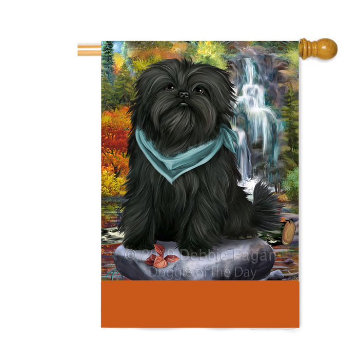 Personalized Scenic Waterfall Affenpinscher Dog Custom House Flag FLG-DOTD-A60921