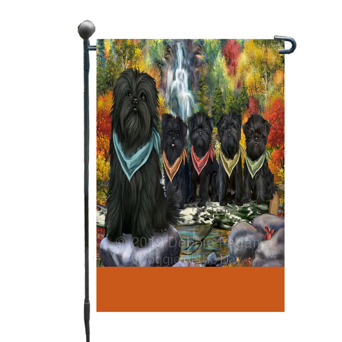Personalized Scenic Waterfall Affenpinscher Dogs Custom Garden Flags GFLG-DOTD-A60863