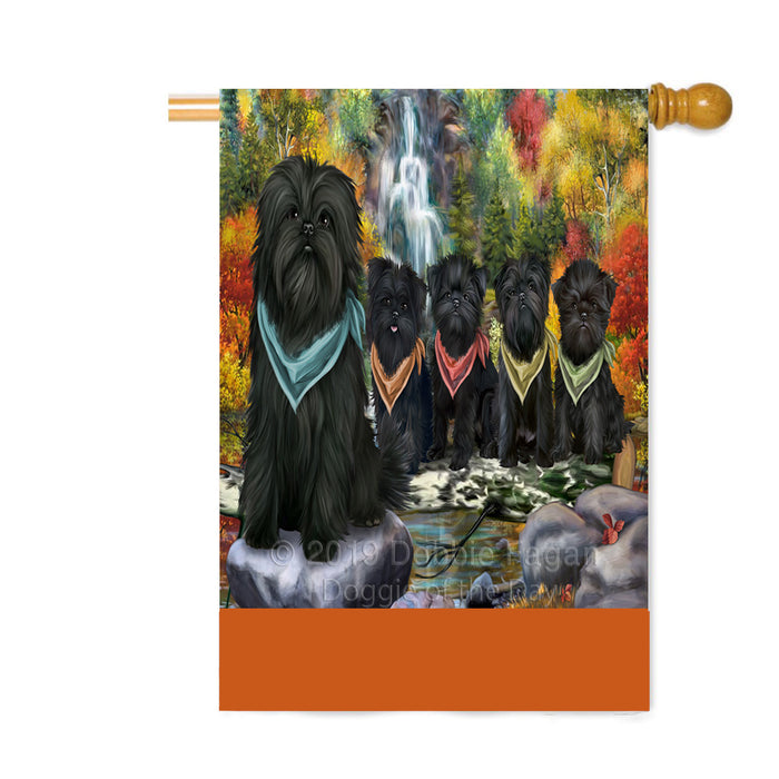 Personalized Scenic Waterfall Affenpinscher Dogs Custom House Flag FLG-DOTD-A60919