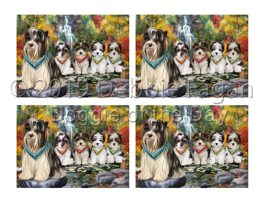 Scenic Waterfall Biewer Dogs Placemat