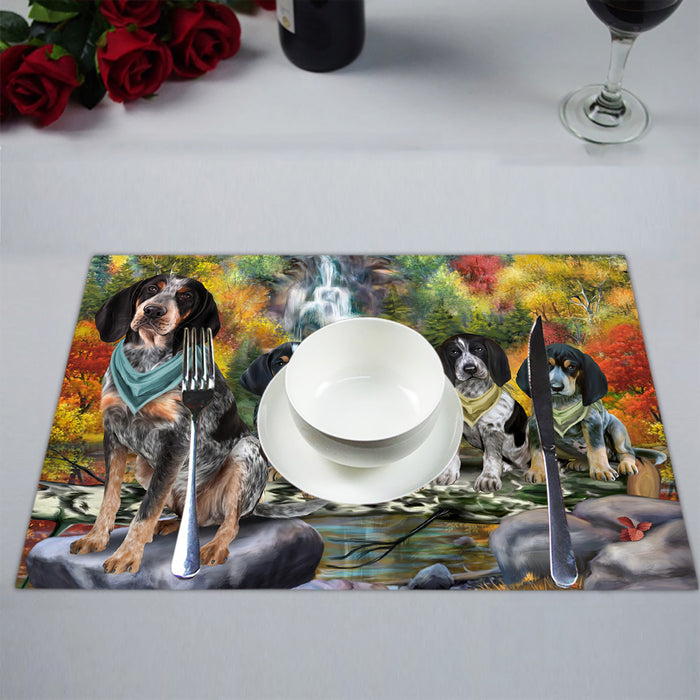 Scenic Waterfall Bluetick Coonhound Dogs Placemat