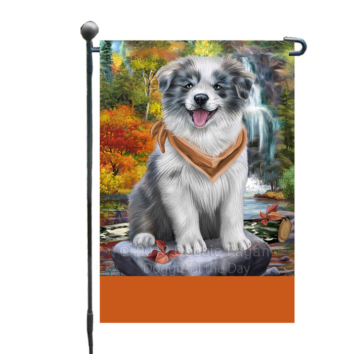 Personalized Scenic Waterfall Border Collie Dog Custom Garden Flags GFLG-DOTD-A60943