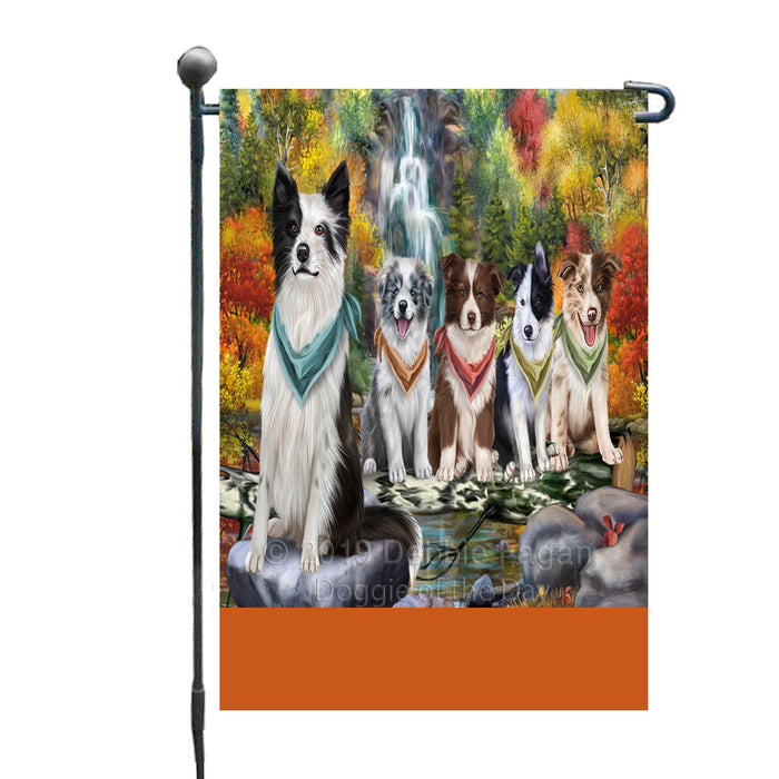 Personalized Scenic Waterfall Border Collie Dogs Custom Garden Flags GFLG-DOTD-A60942