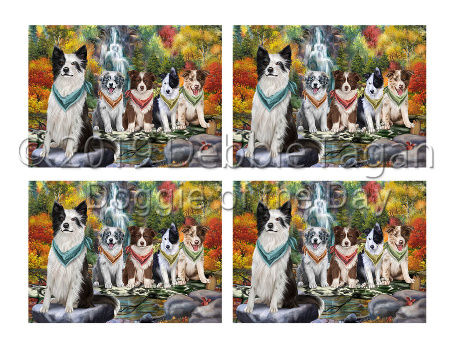 Scenic Waterfall Border Collie Dogs Placemat