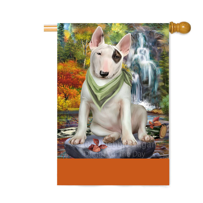 Personalized Scenic Waterfall Bull Terrier Dog Custom House Flag FLG-DOTD-A61009