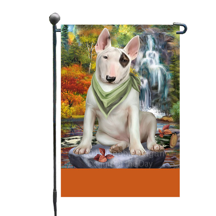 Personalized Scenic Waterfall Bull Terrier Dog Custom Garden Flags GFLG-DOTD-A60953