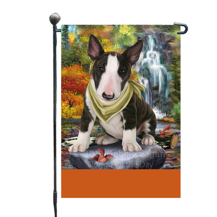 Personalized Scenic Waterfall Bull Terrier Dog Custom Garden Flags GFLG-DOTD-A60954