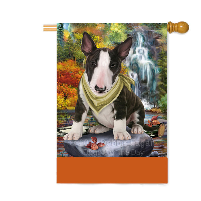 Personalized Scenic Waterfall Bull Terrier Dog Custom House Flag FLG-DOTD-A61010