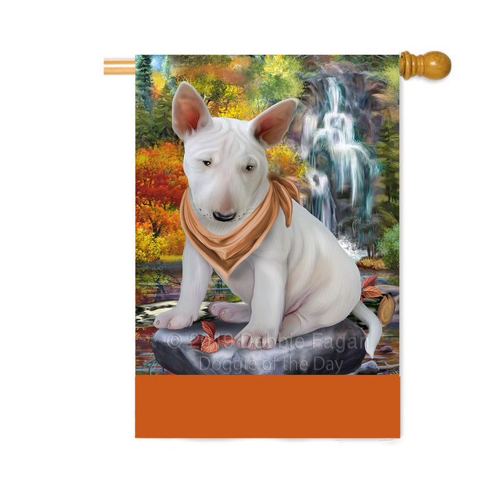 Personalized Scenic Waterfall Bull Terrier Dog Custom House Flag FLG-DOTD-A61012