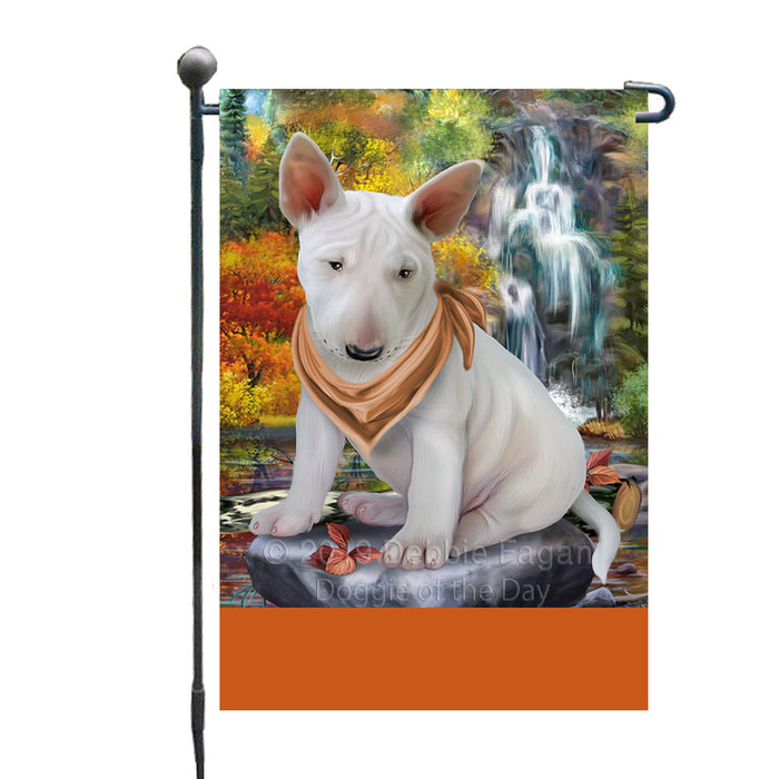 Personalized Scenic Waterfall Bull Terrier Dog Custom Garden Flags GFLG-DOTD-A60956