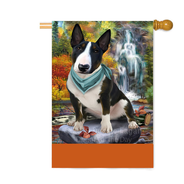 Personalized Scenic Waterfall Bull Terrier Dog Custom House Flag FLG-DOTD-A61013