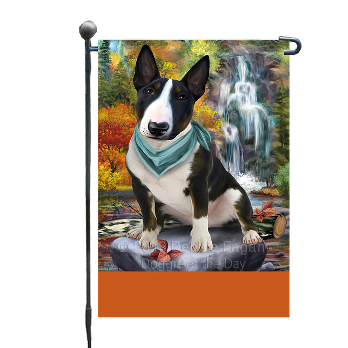Personalized Scenic Waterfall Bull Terrier Dog Custom Garden Flags GFLG-DOTD-A60957