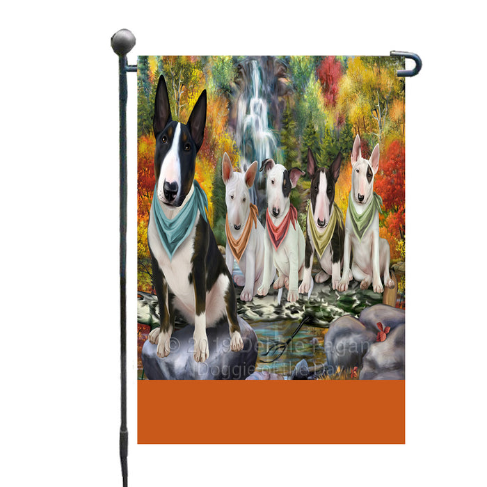 Personalized Scenic Waterfall Bull Terrier Dogs Custom Garden Flags GFLG-DOTD-A60952