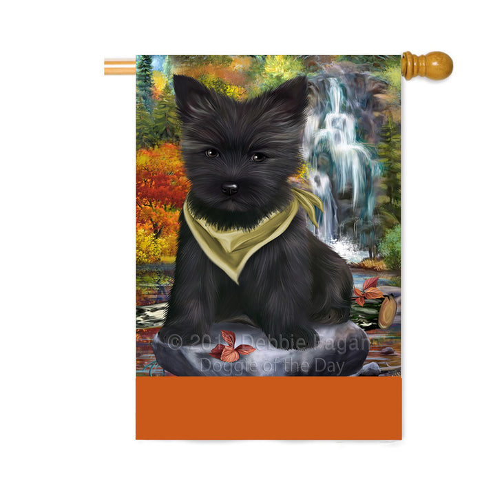 Personalized Scenic Waterfall Cairn Terrier Dog Custom House Flag FLG-DOTD-A61020