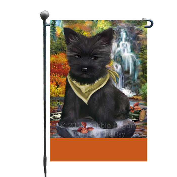 Personalized Scenic Waterfall Cairn Terrier Dog Custom Garden Flags GFLG-DOTD-A60964