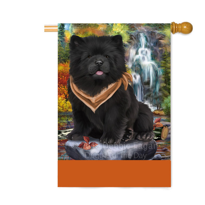 Personalized Scenic Waterfall Chow Chow Dog Custom House Flag FLG-DOTD-A61039