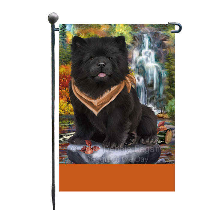 Personalized Scenic Waterfall Chow Chow Dog Custom Garden Flags GFLG-DOTD-A60983
