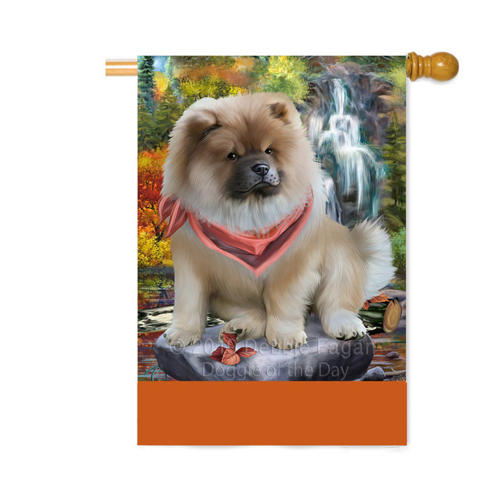 Personalized Scenic Waterfall Chow Chow Dog Custom House Flag FLG-DOTD-A61040