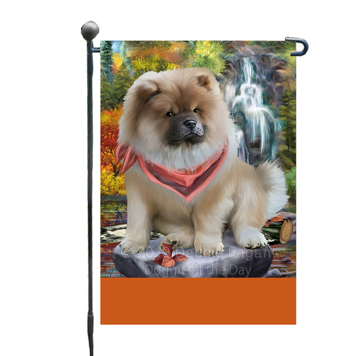 Personalized Scenic Waterfall Chow Chow Dog Custom Garden Flags GFLG-DOTD-A60984