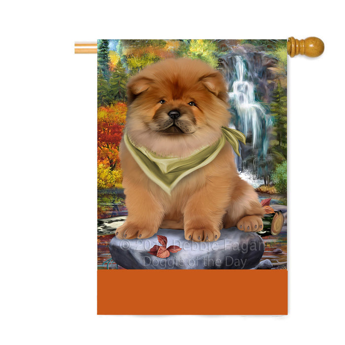 Personalized Scenic Waterfall Chow Chow Dog Custom House Flag FLG-DOTD-A61041