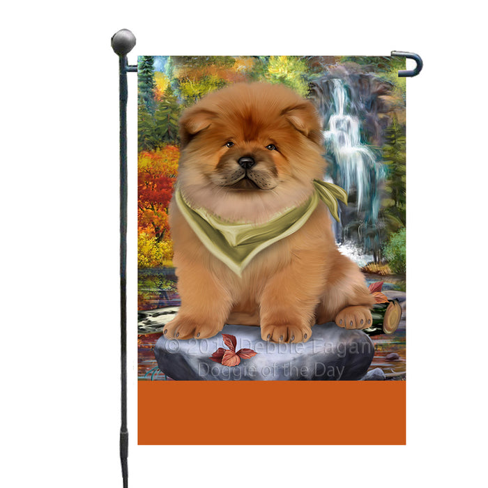 Personalized Scenic Waterfall Chow Chow Dog Custom Garden Flags GFLG-DOTD-A60985