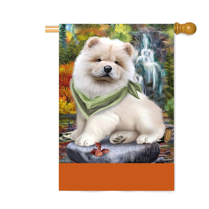 Personalized Scenic Waterfall Chow Chow Dog Custom House Flag FLG-DOTD-A61042
