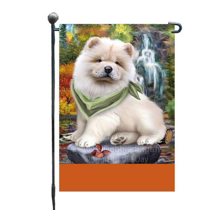 Personalized Scenic Waterfall Chow Chow Dog Custom Garden Flags GFLG-DOTD-A60986